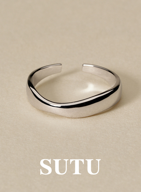 素图小众极简戒指925银气质尾戒