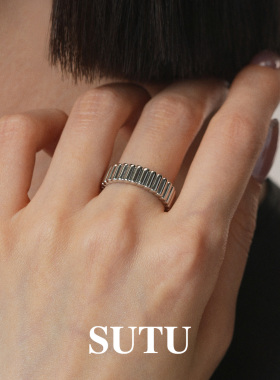 素图对戒925银简约气质指环情侣