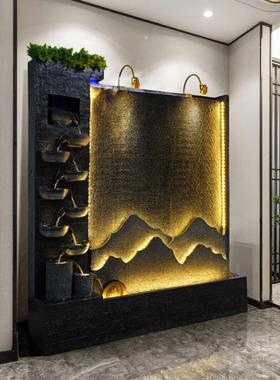 假山流水喷泉水幕墙流水墙别墅庭院水景屏风公司花园景观装饰摆件