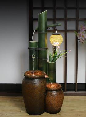 石磨风水轮 室内假山流水喷泉招财景观 阳台客厅中式装饰造景摆件