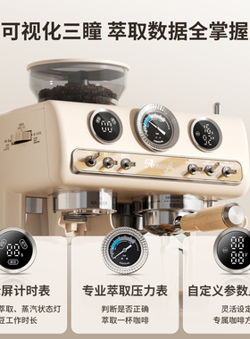 【新品】艾摩客Aeomjk/CM7030三瞳金萃双锅炉咖啡机家用研磨一体