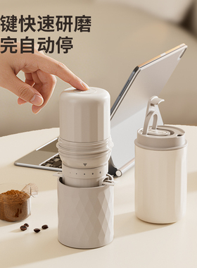 【新品】艾摩客Aeomjk/AM8008便携式咖啡机小型家用意式电动户外