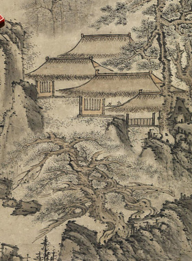 明冷谦白岳图国画山水画传世名画