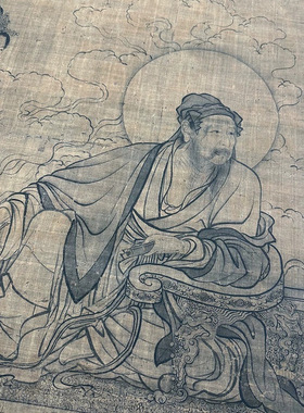 李公麟维摩居士像复古书画白描线