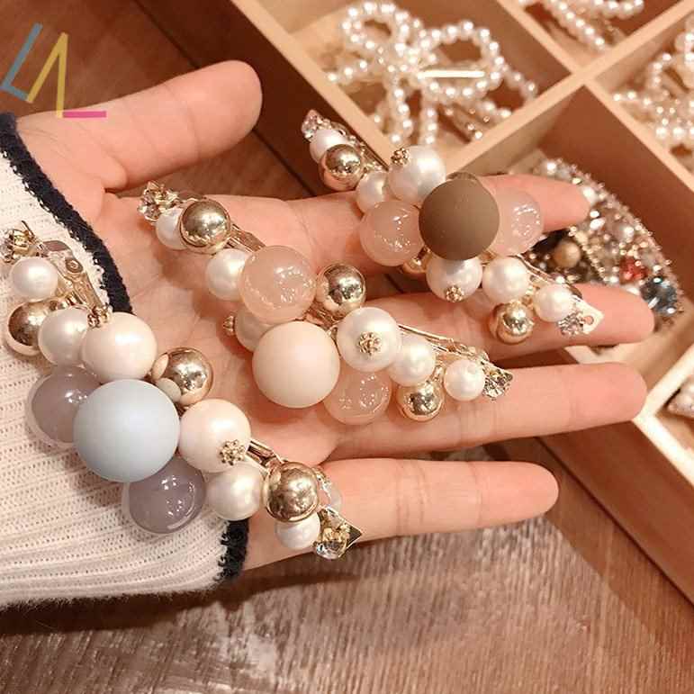 网红hair accessories clips hairclips Sweet Pearl Barrette Wo - 图0