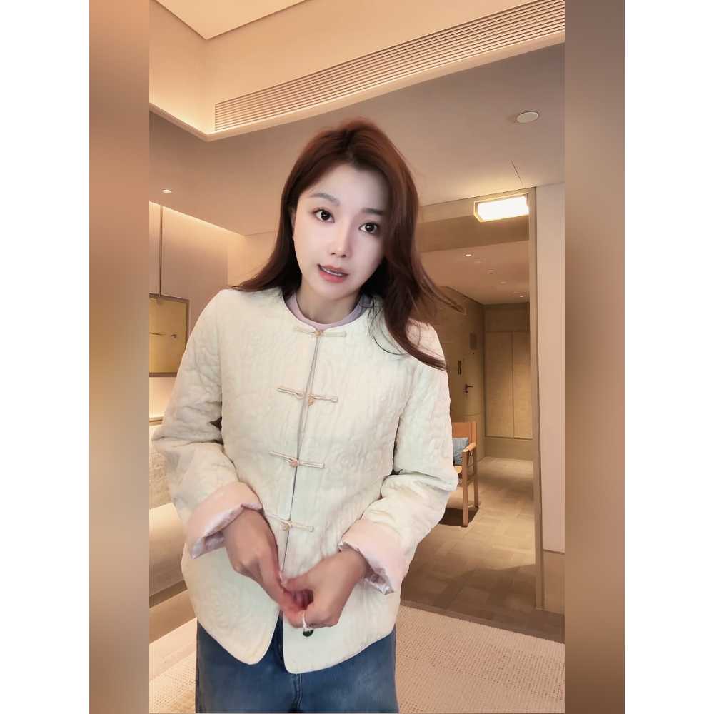 COCO ZONE 刘 一一 “东方美学”100桑蚕丝一字扣外套CD2A3361,淘宝优惠券,粉丝福利购,淘宝优惠卷