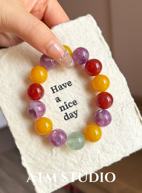 小众甜美天然水晶多宝手链