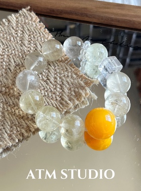 柠檬雪宝|溏心黄玛瑙黄水晶手链