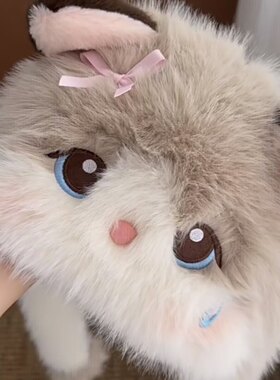 猫咪耳朵毛绒帽子2026新款卡通可爱女秋冬情侣百搭骑行保暖显脸小