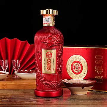 6瓶【白水杜康】淡雅80白酒52度6瓶中秋礼盒[1260元优惠券]-寻折猪