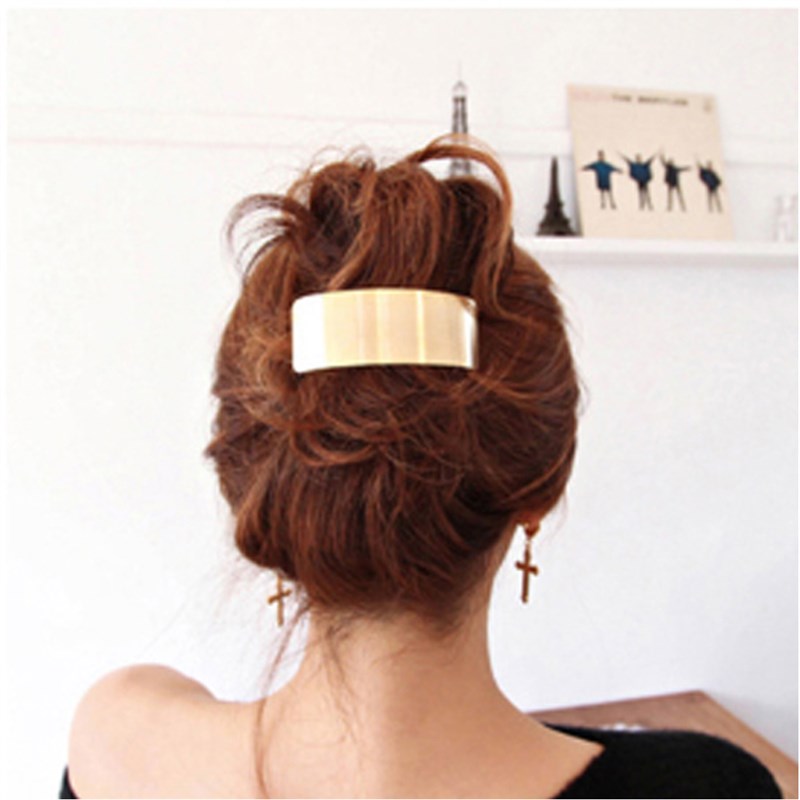 网红1Pc Metal Snap Hair Clips For Women Lazy Wind Geometric - 图2