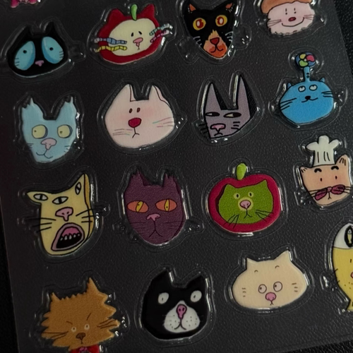 可爱猫咪ins风立体果冻贴纸高颜值电脑平板手机装饰贴手账咕卡贴 - 图1