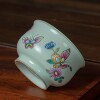Hand-painted butterflies and flowers Ru Kiln Kung Fu tea cup