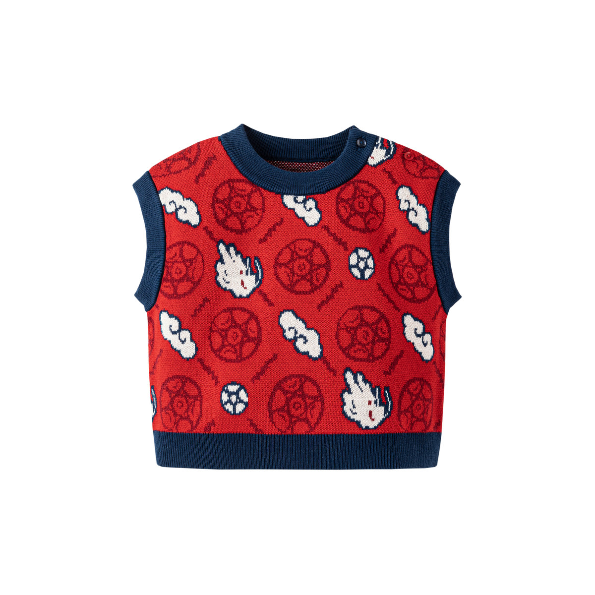 【非遗联名】迷你巴拉巴拉男童女童背心宝宝生肖满月红色儿童马甲,淘宝优惠券,粉丝福利购,淘宝优惠卷