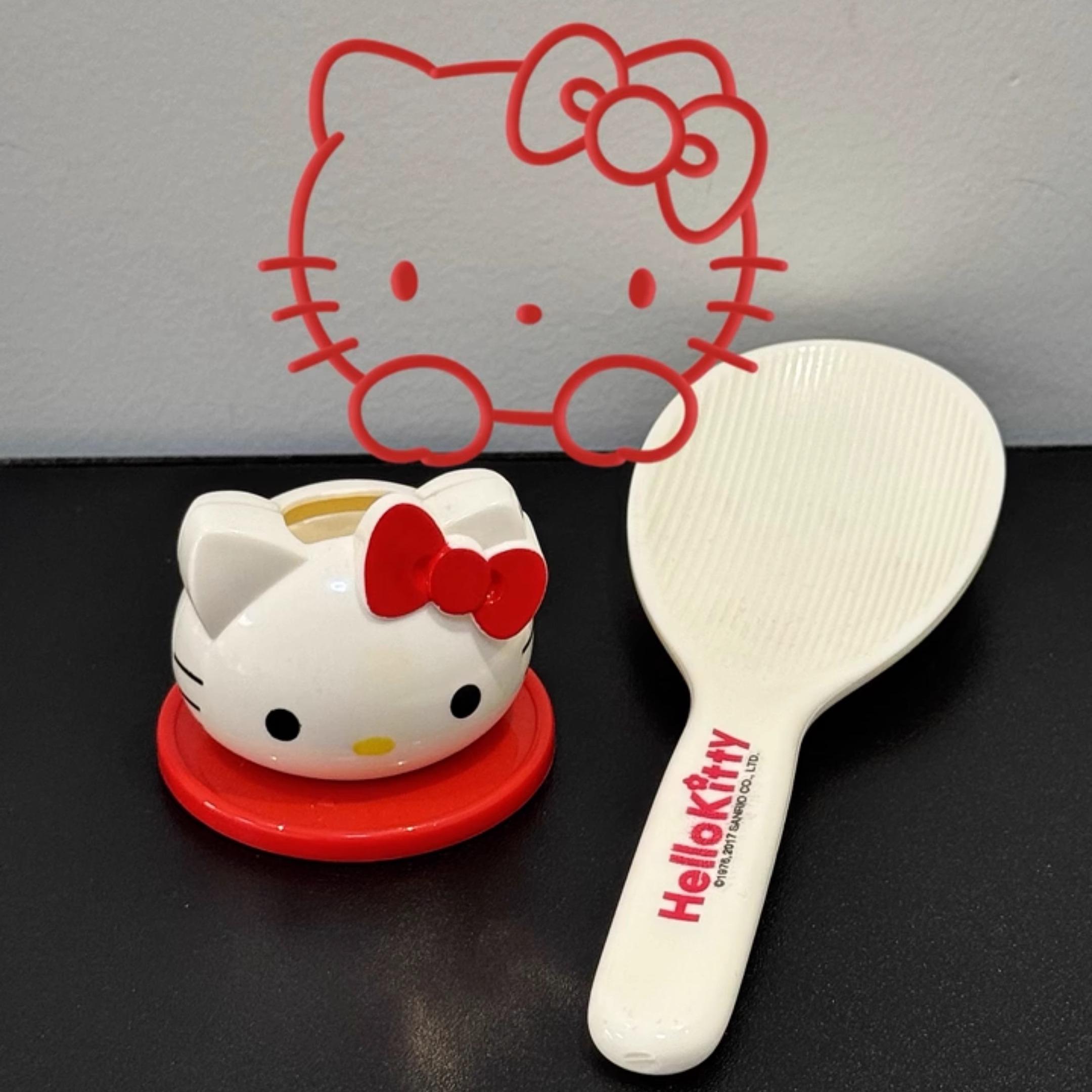 可爱饭勺可立式收纳架不粘塑料凯蒂猫电饭煲家用盛饭饭铲勺子 - 图1