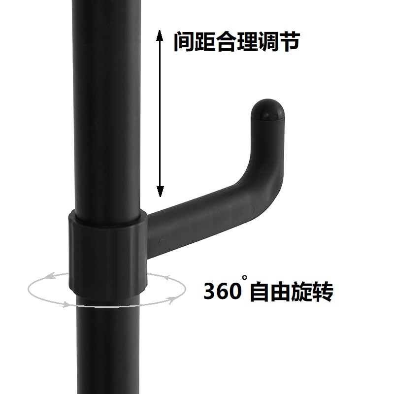 38mm管径顶天立地衣架加u粗加厚免打孔落地阳台可伸缩晾衣架衣帽 - 图3