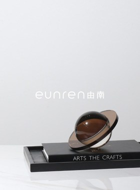 现代极简轻奢星球水m晶艺术桌面摆件样板房办公室书房家居软装饰