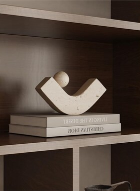 中古侘寂风壁柜酒柜m开放格软装饰品会所酒店大平层高级感复古摆