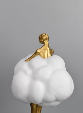简约现代客厅电视柜创意云朵人摆件样板房博古架橱窗雕塑软装摆设