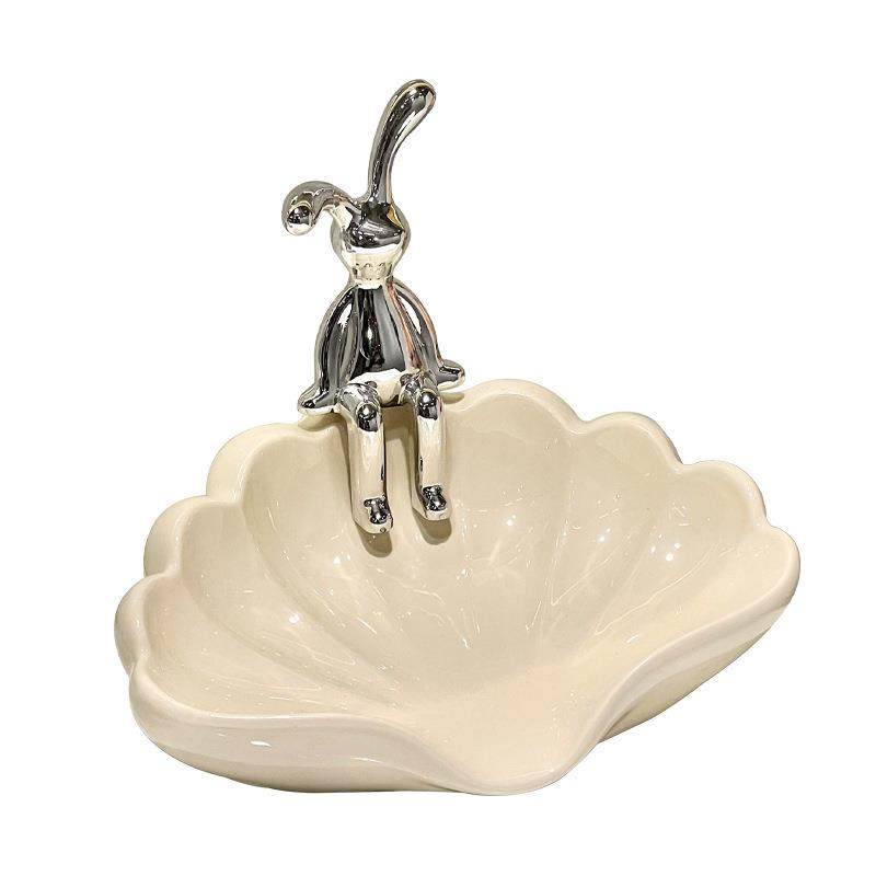 轻奢卫生间肥皂盒家用高档陶瓷洗手台面免打孔排沥水香皂盒置物架,淘宝优惠券,粉丝福利购,淘宝优惠卷