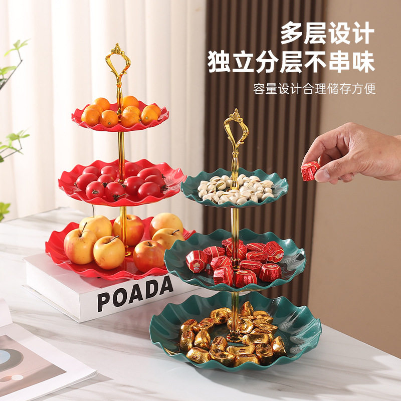 欧式三层水果盘客厅家用下午茶点心架蛋糕盘茶几多层糖果托盘塑料,淘宝优惠券,粉丝福利购,淘宝优惠卷