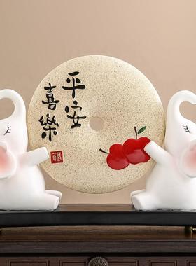 招财大象平安喜乐福摆件轻奢高档客厅柜子电视柜酒柜家居现代创意