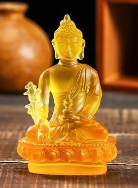 琉璃光药师佛摆件如来佛像中式工艺品居家装饰品摆放客厅供奉摆设