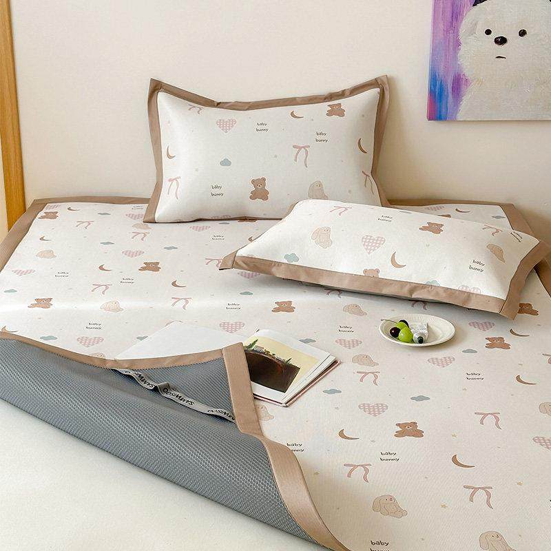 罗兰家纺A类抗菌900D卡通冰藤席三件套夏季凉席高端可折叠空调凉,淘宝优惠券,粉丝福利购,淘宝优惠卷