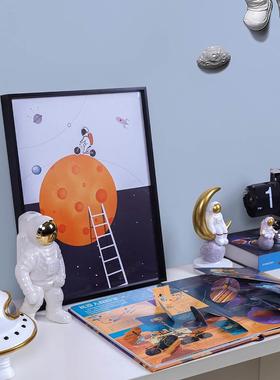 轩富帝爵 样板房间儿童书桌太空人宇航员书房摆件装饰品玩具挂画
