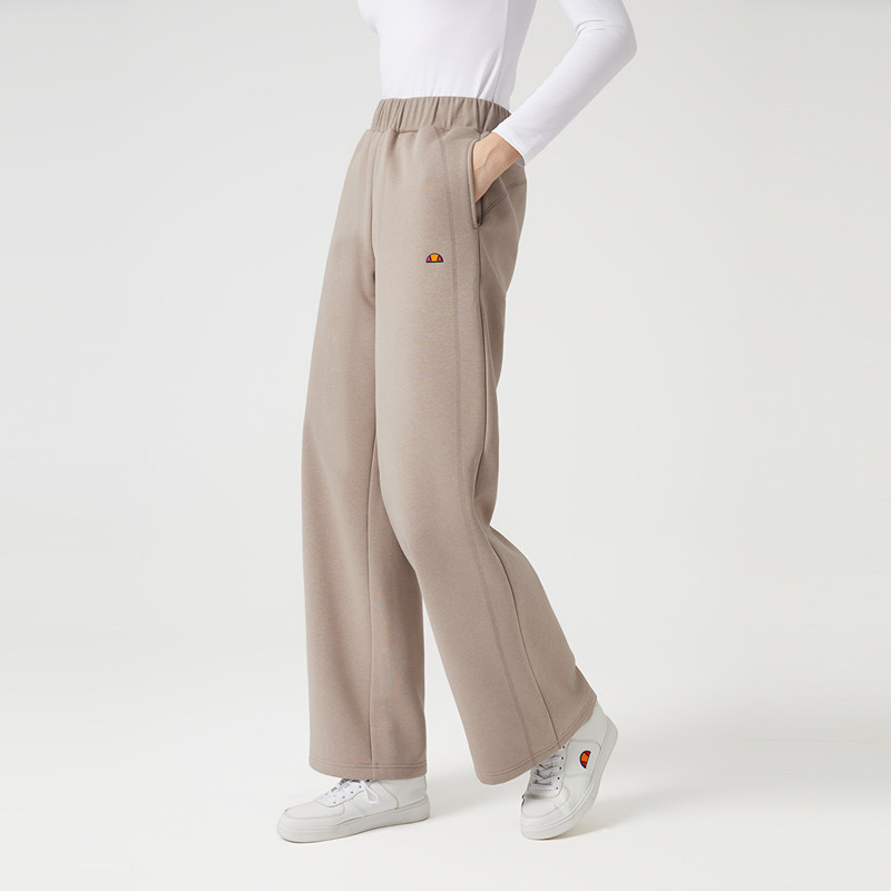 ellesse小贝壳官方秋季新款加绒针织长裤女士运动休闲卫裤阔腿裤,淘宝优惠券,粉丝福利购,淘宝优惠卷