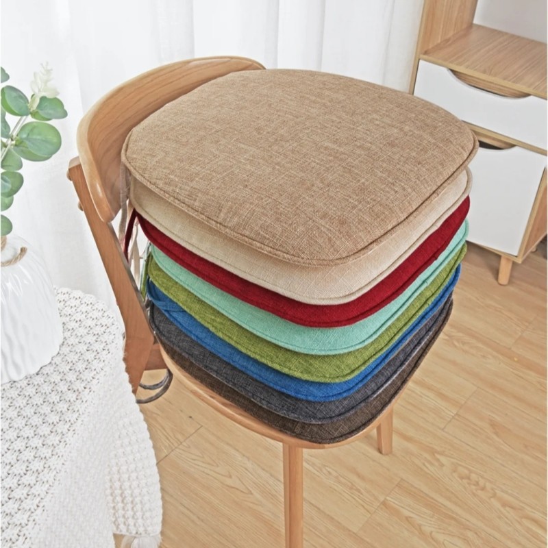 坐垫餐椅垫马蹄椅子餐桌垫马蹄形椅垫四季棉麻家用原木风实木座垫,淘宝优惠券,粉丝福利购,淘宝优惠卷