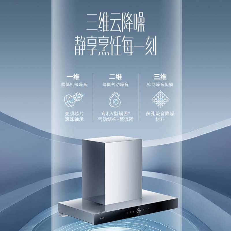 华帝油烟机三腔S10吸油烟机抽油烟机家用抽烟机厨房电器变频顶吸