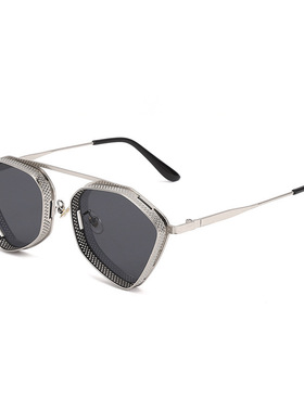 多边形欧美金属太阳镜潮流