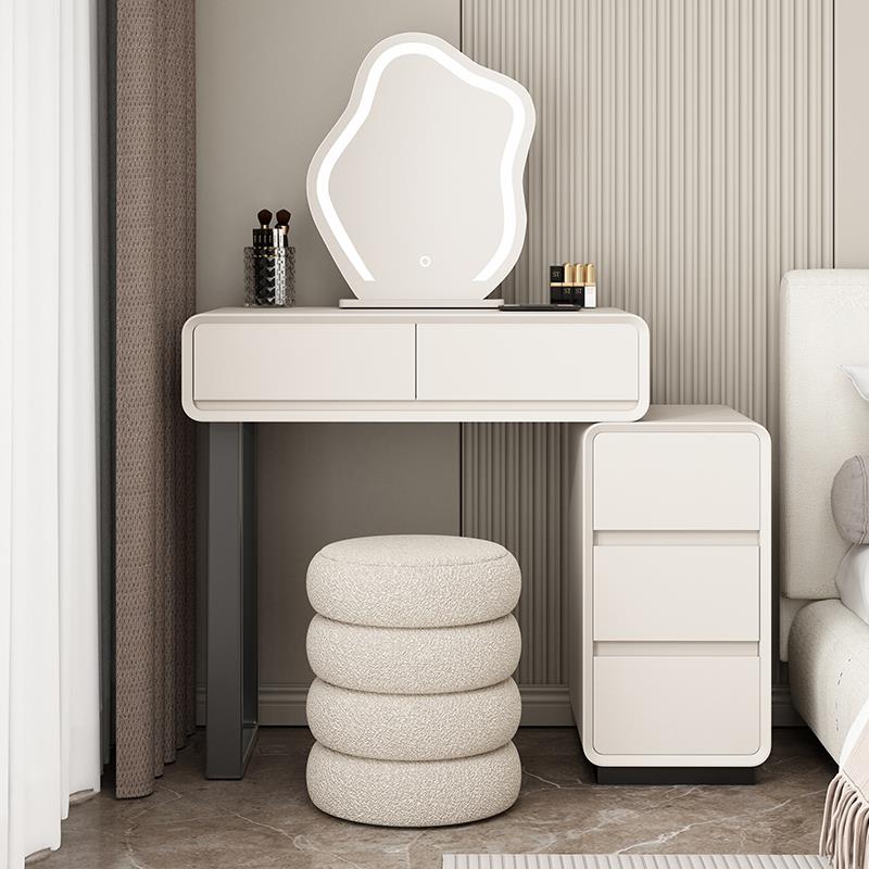 法式奶油风实木型梳妆台储台物柜化妆现F77H7M67代简小户卧约室化 - 图1