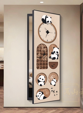 法式隐藏式全身镜装饰画翻开穿衣镜推拉可关闭中古风玄关钟表壁画