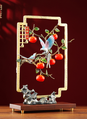 大明铜匠喜事临门摆件喜鹊中式婚房客厅装饰品结婚新婚礼物送新人