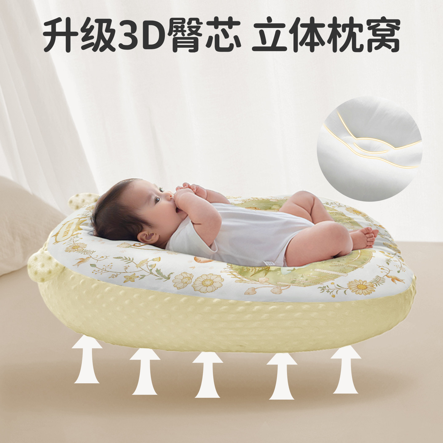 ipoosi婴儿防吐奶斜坡枕防溢奶呛奶斜坡垫新生儿躺靠垫喂奶哺乳枕