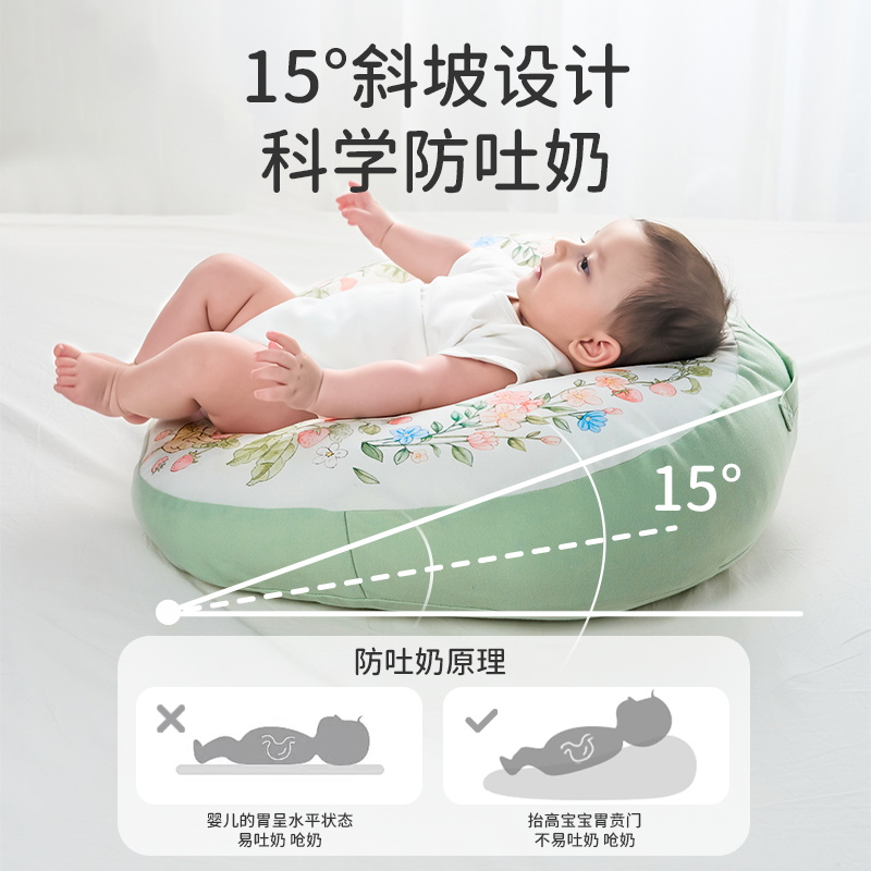 ipoosi婴儿防吐奶斜坡枕防溢奶呛奶斜坡垫新生儿躺靠垫喂奶哺乳枕