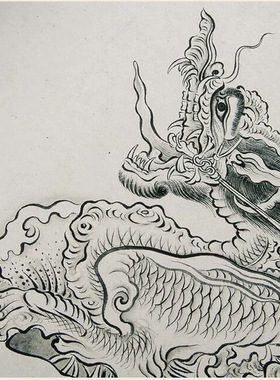 国画白描人物清代禹之鼎临吴道子