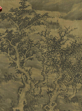 巨然溪山林薮图微喷打印五代山水