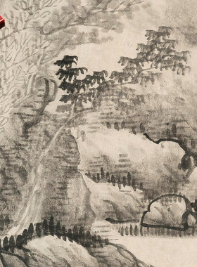清龚贤燕子矶山水图传统水墨风景