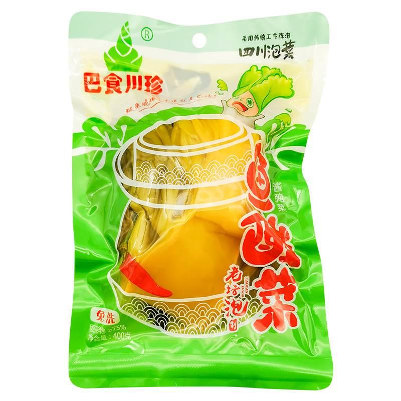 包邮巴食川珍鱼酸菜400g*40袋整箱 免洗老坛泡青菜四川泡菜酸菜鱼