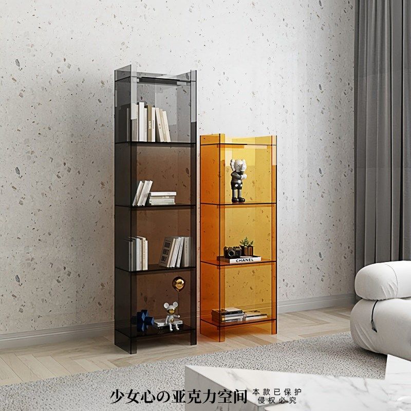 轻奢家用亚克力透明书柜r子小书架简约落地置物架手办一体靠墙直,淘宝优惠券,粉丝福利购,淘宝优惠卷