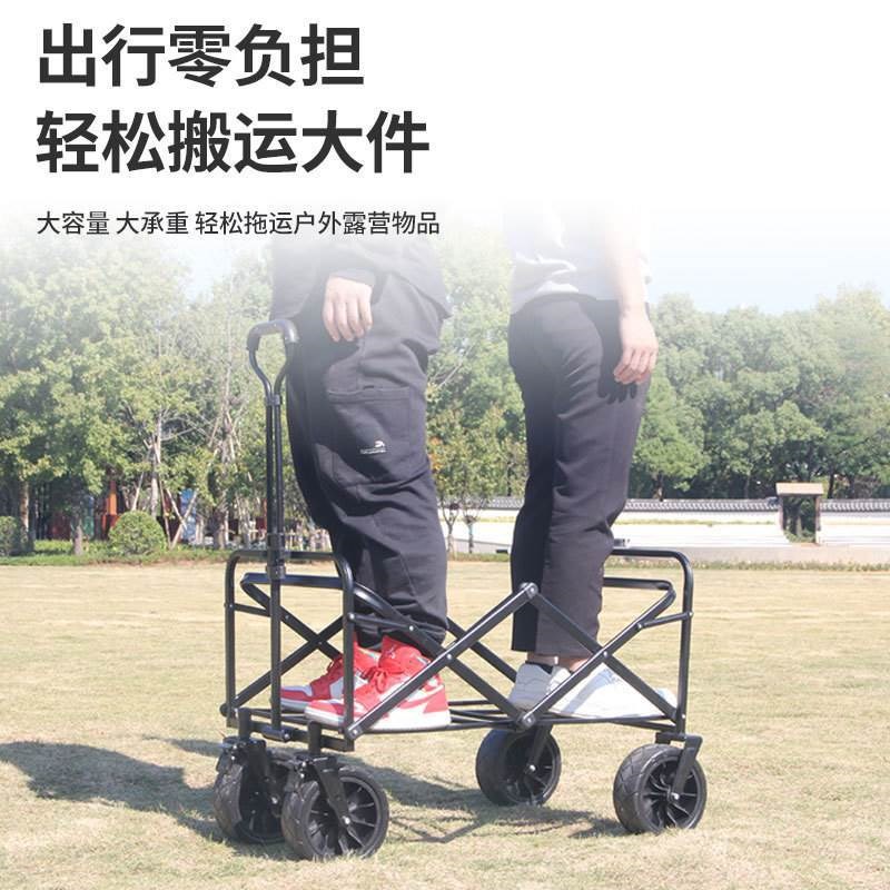 摆摊夜市小推车便携式户外野营车折叠手推车营地S拉车小拖车露营 - 图1