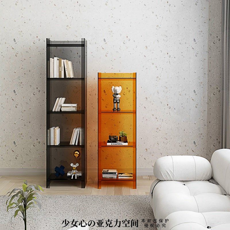 轻奢家用亚克力透明书柜r子小书架简约落地置物架手办一体靠墙直,淘宝优惠券,粉丝福利购,淘宝优惠卷