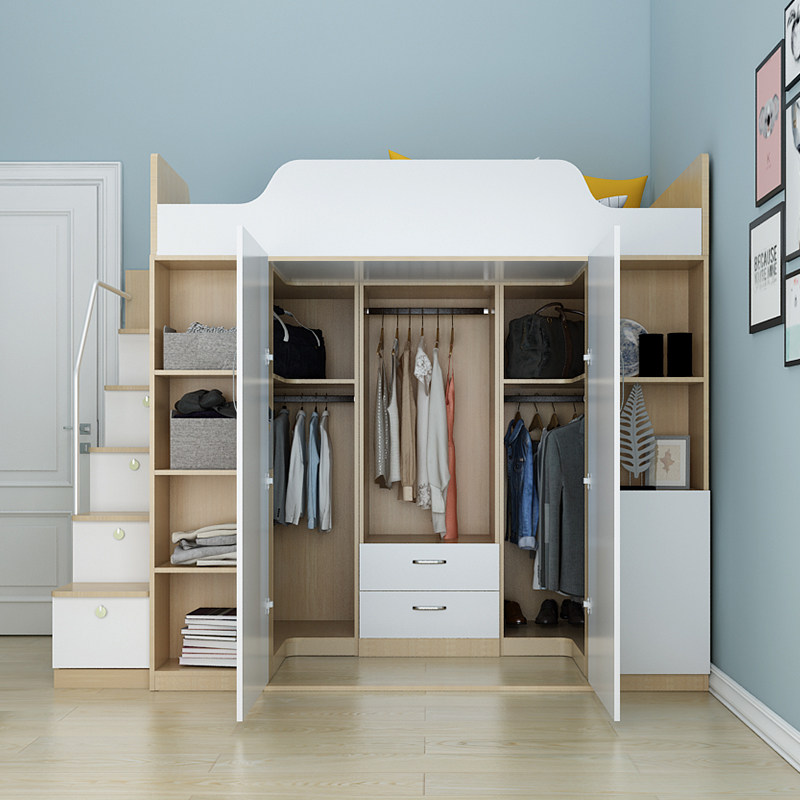 成人多功能衣帽间小户型t现代简约高低床衣柜床一体交错式上下床,淘宝优惠券,粉丝福利购,淘宝优惠卷