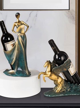 创意红酒架摆f件家居客厅酒柜葡萄酒架子装饰品欧式餐边柜桌面酒