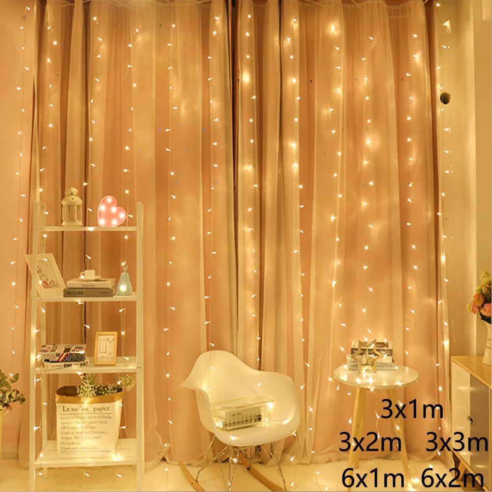 速发3m 100/200/300 LED Curtain String Light Garland Wedding - 图1