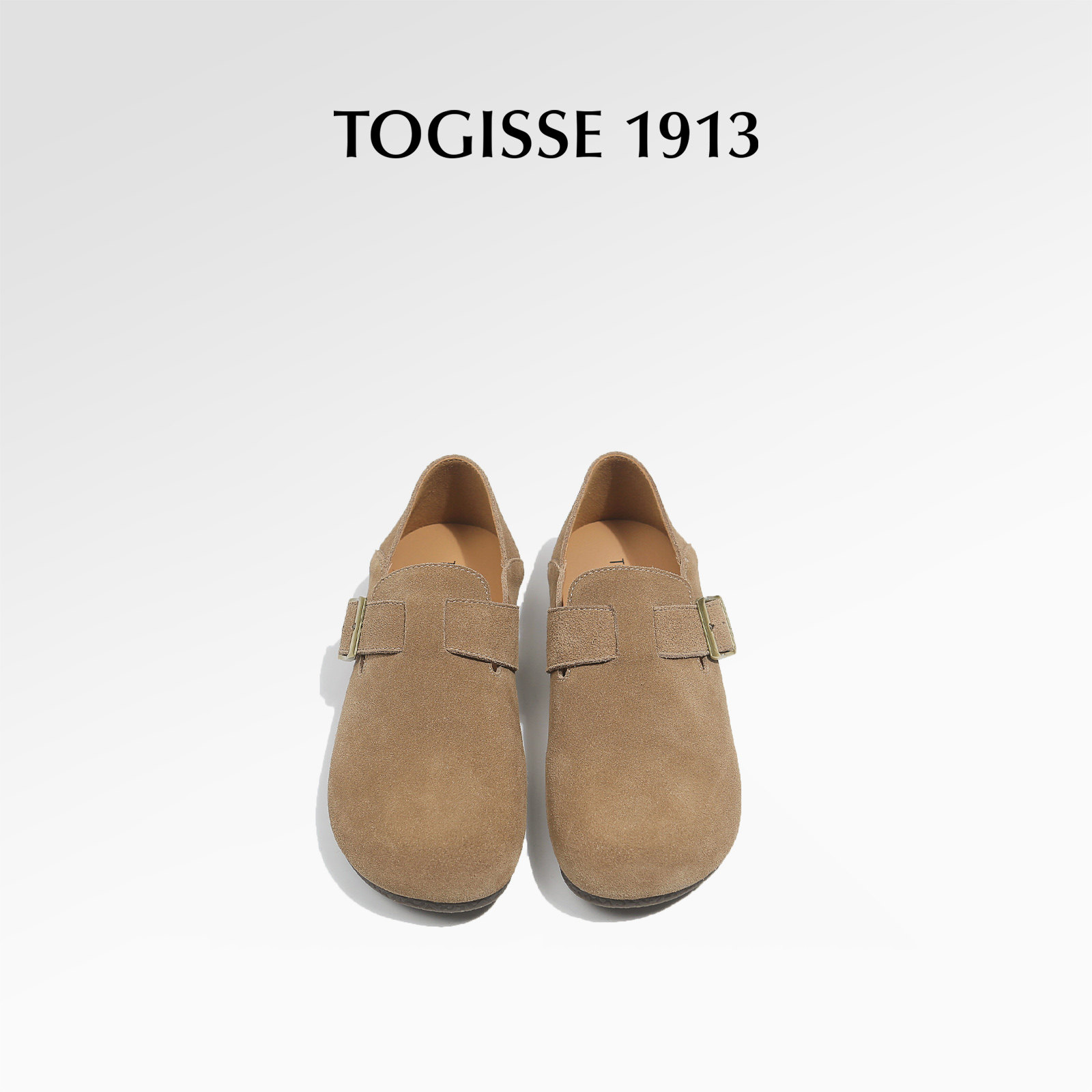 TOGISSE【燕麦饼干】全麦吐司真皮勃肯鞋 软糯薄底文艺仙女穿搭