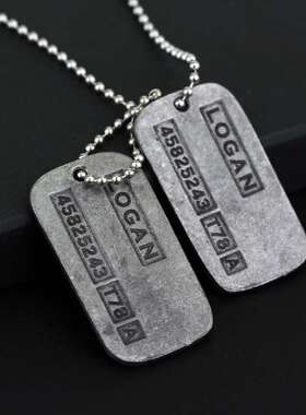 现货X战警金刚狼wolverine项链双吊牌吊坠欧美电影周边饰品